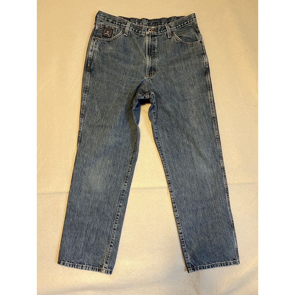Cinch Jeans Mens 36x30.5 Blue Straight Cut Green Label Western Cowboy Rodeo